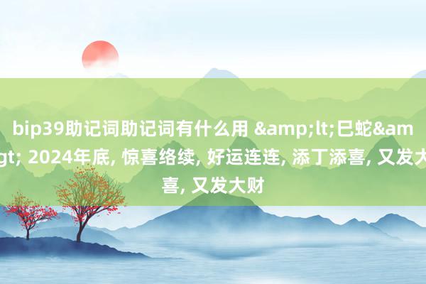 bip39助记词助记词有什么用 &lt;巳蛇&gt; 2024年底, 惊喜络续, 好运连连, 添丁添喜, 又发大财